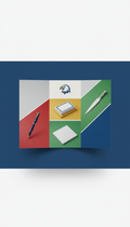 Tri-fold brochure with eagle logo