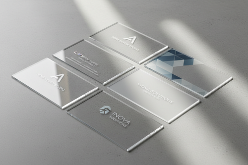 Transparent plastic business cards