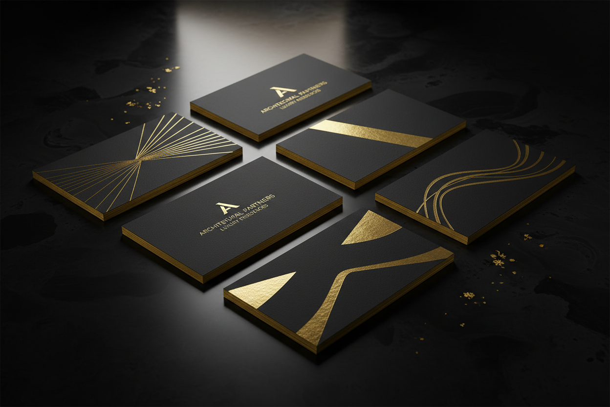 Gold foil business cards